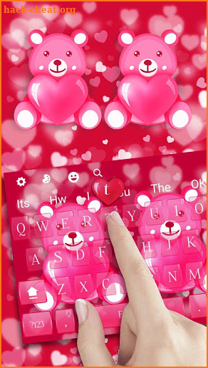 Sms Pink Love Teddy Keyboard screenshot