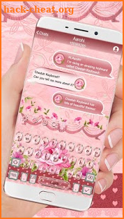 SMS Pink Rose Keyboard Theme screenshot