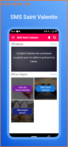 SMS Saint Valentin 2022 screenshot