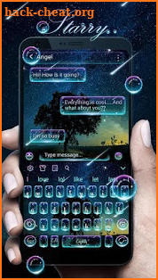 SMS Starry Galaxy Sky Keyboard Theme screenshot