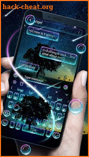 SMS Starry Galaxy Sky Keyboard Theme screenshot