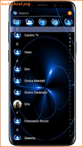 SMS Theme Sphere Blue - black chat text message screenshot
