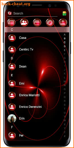 SMS Theme Sphere Red - black chat text message screenshot