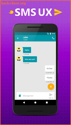 Sms UX - Fast sms app, messenger, voice to text screenshot