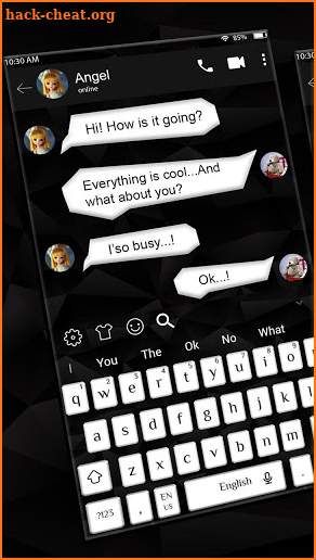 SMS White and Black Keyboard Theme screenshot