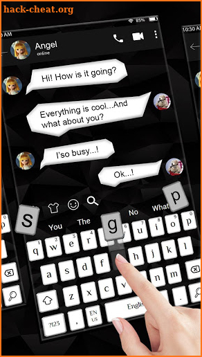 SMS White and Black Keyboard Theme screenshot