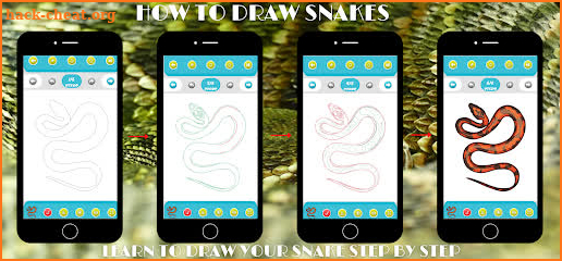 Snake drawing coloring book screenshot