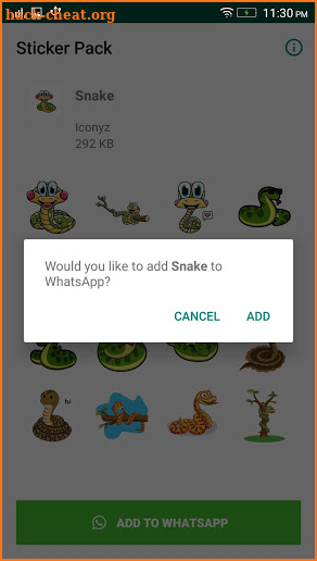 Snake WAStickers for WhatsApp screenshot