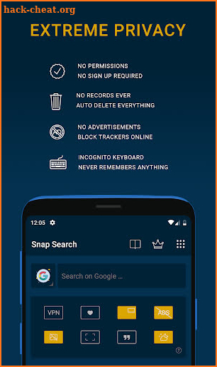Snap Search: Incognito Browser & Secure Search screenshot