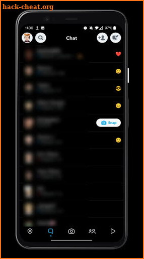 Snapchat Dark Mode screenshot