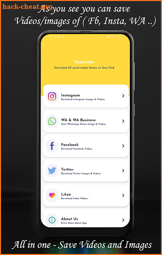 Snaptubé - Download and Save social media status screenshot