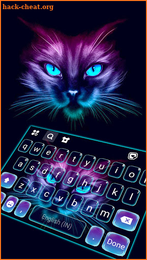 Sneaky Neon Cat Keyboard Background screenshot