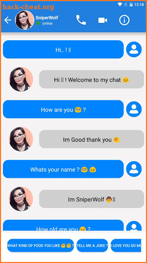 SniperWolf Fake Call screenshot
