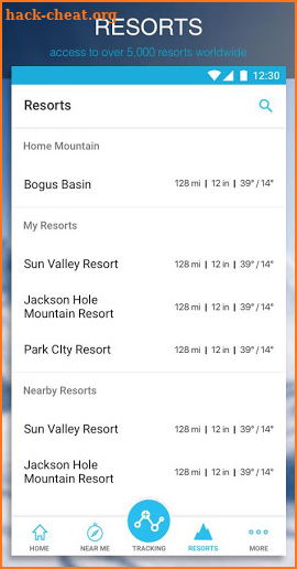 SNOCRU Ski Tracking App screenshot