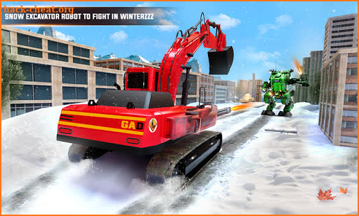 Snow Excavator Crane Transform Robot Shooting Game screenshot