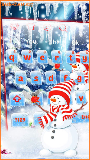 Snow Iceman Winter Keyboard Theme screenshot