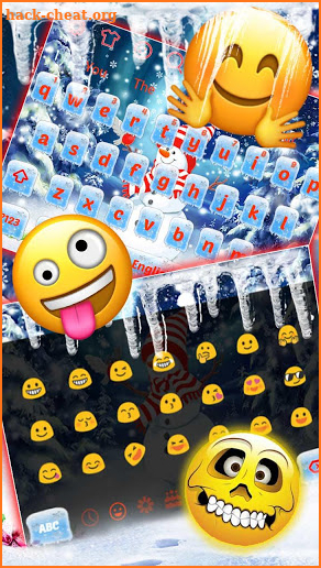 Snow Iceman Winter Keyboard Theme screenshot
