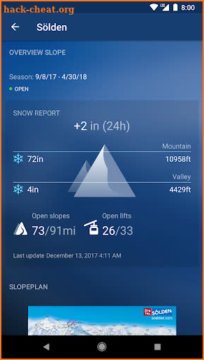 Snow Report Ski App screenshot