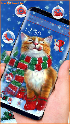 Snow Scarf Christmas Cat Theme screenshot