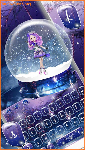Snowy Crystal Doll Keyboard Theme screenshot
