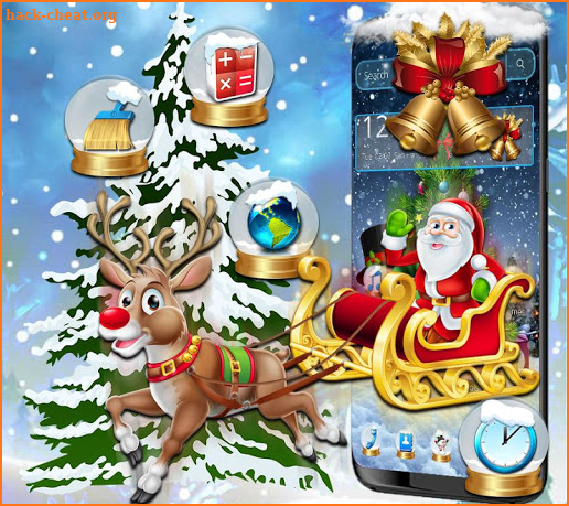 Snowy Merry Christmas theme screenshot