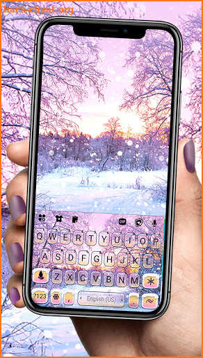 Snowy Winter Walk Keyboard Background screenshot