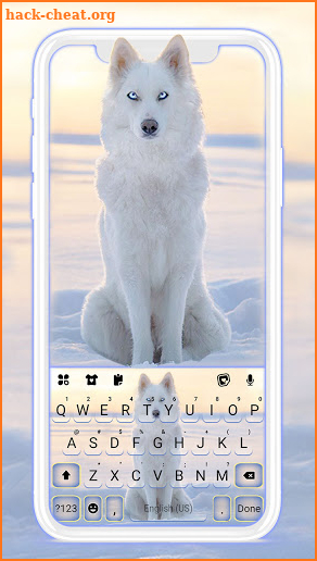 Snowy Wolf Keyboard Background screenshot