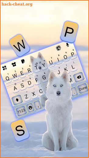 Snowy Wolf Keyboard Background screenshot