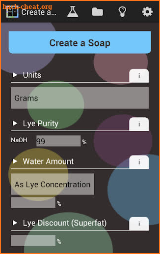 Soap Lye Calculator screenshot