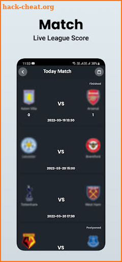 Soccer Live Sports Score screenshot