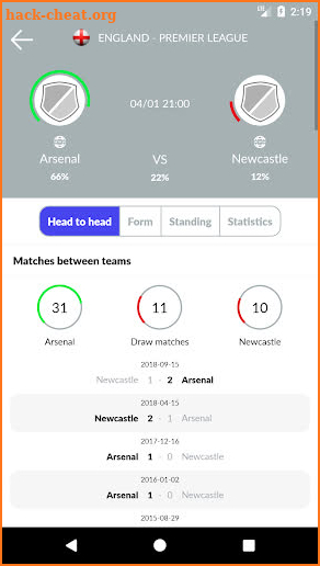 Soccer Predictions, statistics, bets screenshot