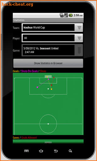 Soccer Scorebook with Timer screenshot