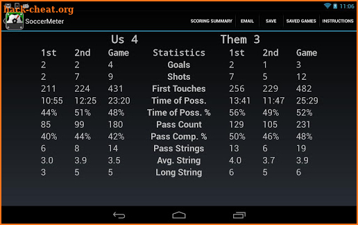 SoccerMeter screenshot
