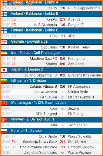 Soccervista screenshot