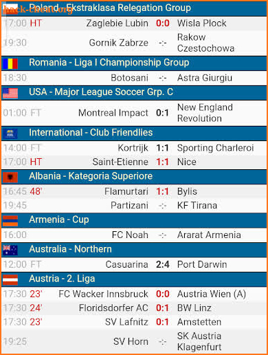 Soccervista screenshot