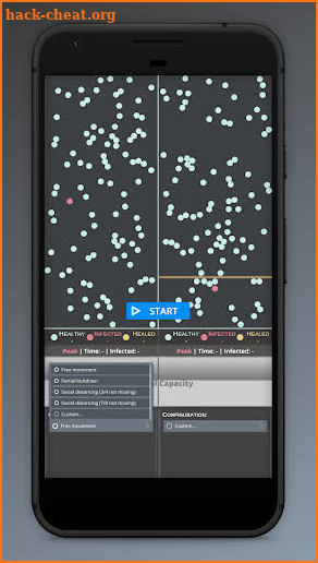 Social Distancing App - Simulation screenshot