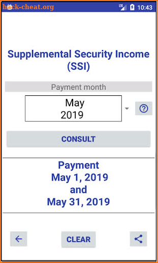 Social Security Benefit Payments 2019-2020 screenshot