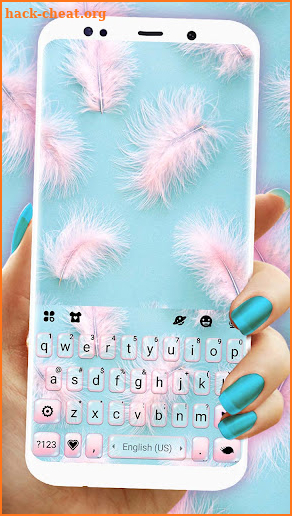 Soft Pink Feathers Keyboard Background screenshot