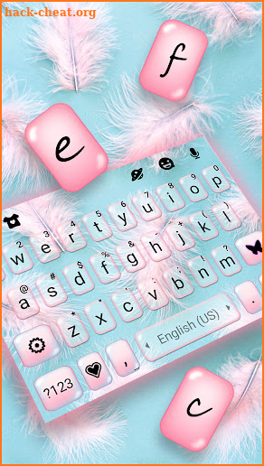 Soft Pink Feathers Keyboard Background screenshot
