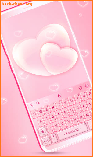 Soft Rose Pink Heart Keyboard screenshot