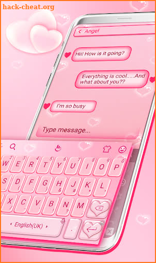 Soft Rose Pink Heart Keyboard screenshot