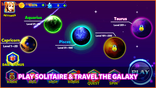 Solitaire Galaxy Adventure screenshot