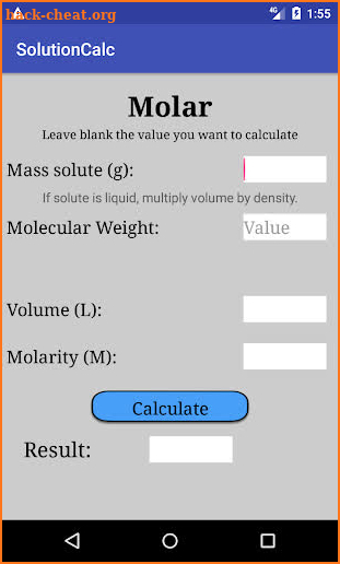Solution Calc screenshot