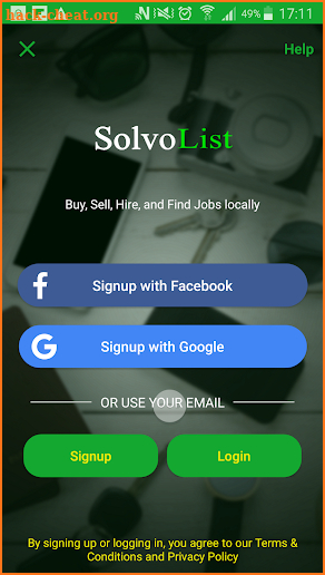 Solvolist, free classified listings screenshot