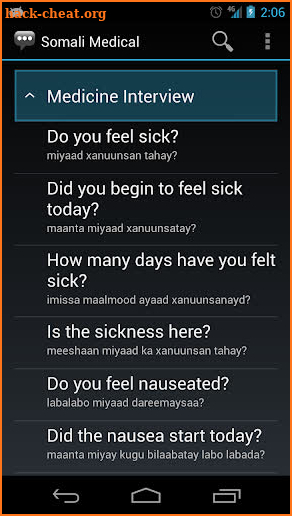 Somali Medical Phrases screenshot