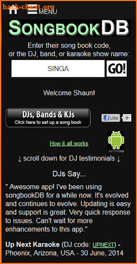 SongbookDB Song Search Karaoke screenshot