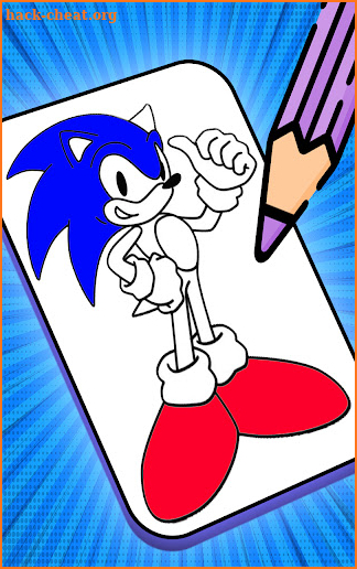 Soni Blue Hedgehog Coloring screenshot