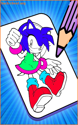 Soni Blue Hedgehog Coloring screenshot