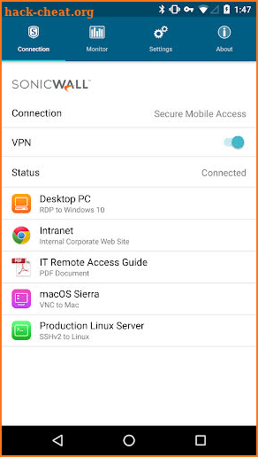 SonicWall Mobile Connect screenshot