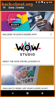 Sony | Events screenshot